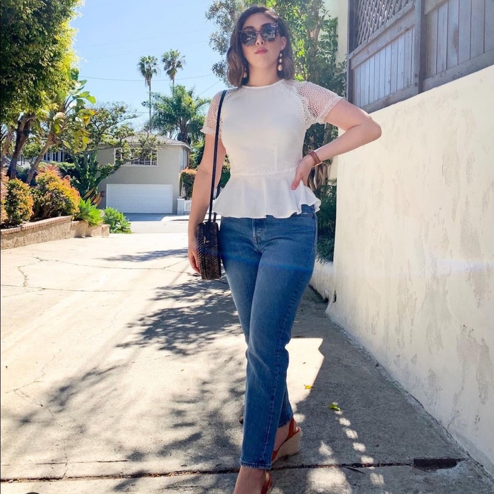Lace peplum top